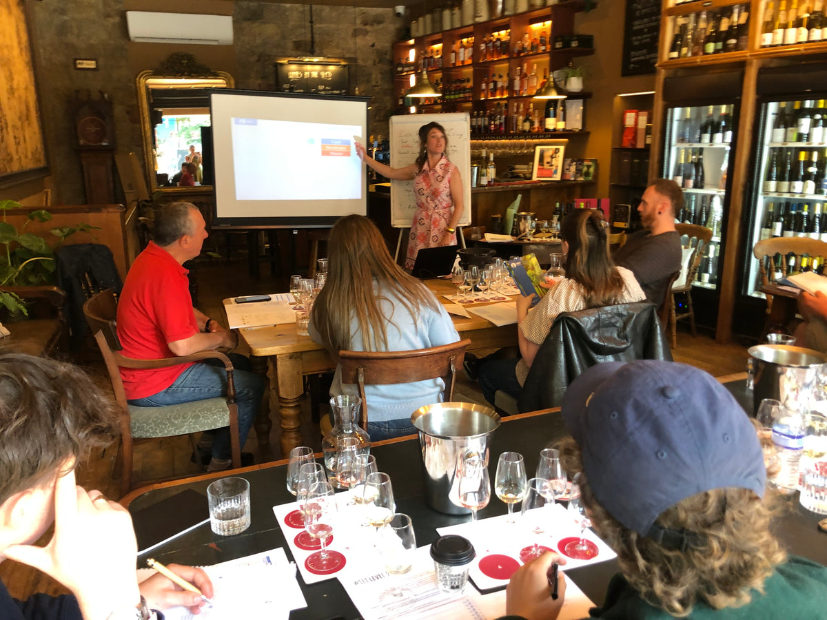 Sophia Luckett teaching WSET at Ake and Humphries Harrogate